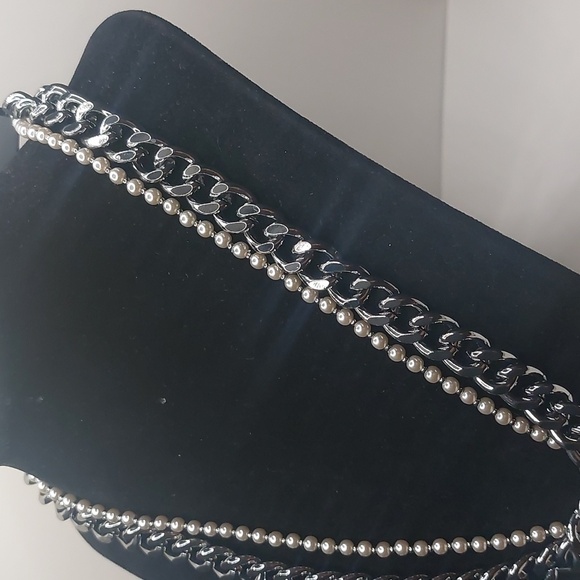 Simply Vera Simulated Pearl & Crystal Elongated Star Double Strand Necklace - Picture 7 of 17